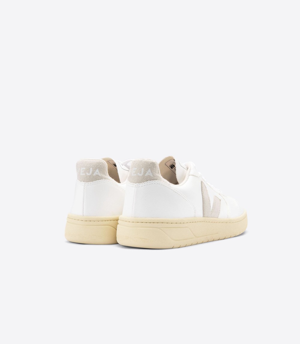 Veja Trainers Mens White/Beige - V-10 Cwl - CBZP-13659